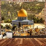 Simsant Gotischer architektonischer Wandteppich, natürliche Landschaftskunst, Wandbehänge in der Altstadt von Jerusalem-Moschee, Tapisserie, 203,2 x 152,4 cm, für Schlafzimmer, Wohnzimmer,