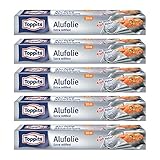 Toppits Alufolie Doppel-Kraft-Waben (10m x 29.5cm), 5er Pack (5 x 10 Meter)