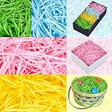 JOYIN 12 OZ(340g) künstliches Ostergras in 4 Farben, Papierschnitzelfüller zum Füllen von Osterkörben, DIY-Ostergeschenkverpackung, Osterparty-Dekoration, Ostereiersuche