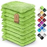 NatureMark 10x Waschhandschuhe aus Frottee 100% Baumwolle – Weich und Robust, Ideal für die tägliche Pflege und Gäste – Apfel Grün, 15x21 cm