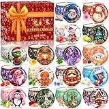 JEDWKFA 16 Stück Duftkerzen Geschenkset, Kerzen Set, Duftkerze Weihnachten, Natürliches Sojawachs, zum Stressabbau, Adventskalender Duftkerzen, Weihnachtsgeschenke für Frauen