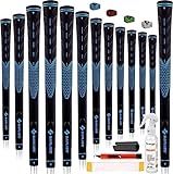 SAPLIZE Golfgriffe 13er-Set mit komplettem Regripping-Kit, Standardgröße, Golfschlägergriffe aus Gummi, Blau