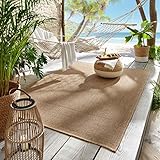 Outdoor & Indoor Teppich für Wohnzimmer Balkon Terrasse wetterfest Borneo Sisal-Jute-Optik naturfarben Natur Manaus 200x290 cm