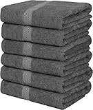 Utopia Towels - 6er-Pack mittelgroße Badetücher aus 100% Baumwolle mit Aufhängeschlaufen, 60x120 cm Duschtücher, weiche und saugfähige Handtücher (Grau)