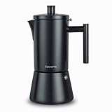 Easyworkz Diego Espressokocher für den Herd, Edelstahl, italienische Kaffeemaschine, 12 Tassen, 520 ml, Mokkakanne, Induktions-Espressokanne – Mattschwarz