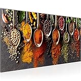 Runa Art Wandbild Küche Gewürze 1 Teilig Modern Bild auf Vlies Leinwand Esszimmer Esszimmer Küchenbilder Bunt 041412a