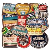 Retro Vintage Aufkleber, 36 Groß Reise Stickers für Auto Koffer Skateboard Skate Guitar