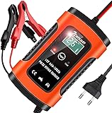 NWOUIIAY Batterieladegerät Auto 6A/12V Autobatterie Ladegeräte Intelligentes Erhaltungsladegerät Mit LCD-Bildschirm Autobatterie und Motorradbatterieladegerät