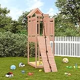 Homgoday Spielturm mit Kletterwand Klettergerüst für Kinder Garten-Klettergerüst Stelzenhaus Holzrahmen Garten Spielplatz Kletterturm für Garten Massivholz Douglasie#2