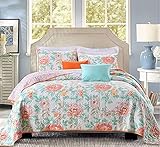 Floral Baumwolle Quilten Quilts Bettdecke Luxus Gedruckt Amerikanischen Wasser Waschen Bettwäsche 3Pcs Bettdecke Kissen Set King Size
