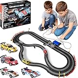 Slotcar Rennbahn Sets - Slotcars, Rennbahnen & Zubehör Elektrische Rennbahn, Doppelte Elektrische Rennbahn, Elektrische Carrerabahn für Mädchen & Jungen im Alter von 8-12 Jahren, Maßstab 1:43