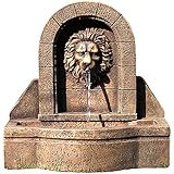 STILISTA® Gartenbrunnen Modell „Leon“ mit Löwenkopf Springbrunnen 50 x 54 x 29 cm inkl. Pumpe