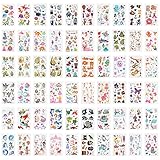 ACWOO Temporäre Tattoo Set Kinder Tattoos, 60 Blätter Kindertattoos Aufkleber Stickers, Tattoo Kinder Mädchen Jungen für Geschenktüten Kindergeburtstag Mitgebsel