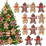 Lebkuchenmann Anhänger 12 Stücke Lebkuchenmann Deko Christbaumschmuck Lebkuchen Figur Weihnachtsbaumschmuck Anhänger Weihnachtsdeko Figuren Set Für Festliche Home Party Kinder