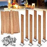 LIMITADA 80 PCS Docht für Kerzen Holz Kerzendochte Holzdocht Kerze Docht aus Holz Kerze Holzdochte für Kerzen Holz Docht Kerze mit 40 PCS Eisenständer für die Kerzenherstellung