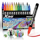 Acrylstifte Marker Stifte,24 Farben 3mm Permanent Marker Stifte Steine Eier Bemalen Acrylstifte Paint Pen für DIY Stein, Leinwand, Papier, Glasmalerei,Keramik