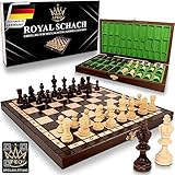 APEQi® ROYAL Schach - Schachspiel Holz HOCHWERTIG - Massivholz, 34,5x34,5cm, aus EU, Geschenkidee - edles Schachbrett Holz hochwertig - klappbare Schachkassette mit Schachfiguren Chess Set