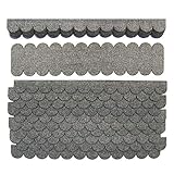 Martinshof Rothenburg Mini Dachschindeln Rund (41 mm) - 3 Sets - Grau für Vogelhaus, Nistkasten, 60 Streifen+3 Firststreifen