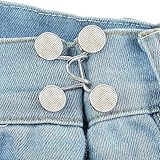 Knopfversteller für Jeans, verstellbarer Jeansknopf, Jean-Knöpfe, Stecknadeln, ohne Nähen, lockere Jeans-Spanner aus Legierung, abnehmbare Jean-Knopfstifte für