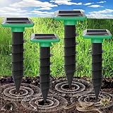 4 Stück Maulwurf Vertreiber, Solar Ultraschall Maulwurfschreck, Maulwurf Vertreiben, Wühlmausschreck, Wühlmausvertreiber, Maulwurfabwehr für Wühlmaus, Maulwurf, Schlangen, Gopher und Nagetier