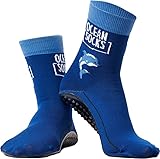 OceanSocks + EXTRA TASCHE | rutschfeste Aqua-und Beachsocken für Strand, Wasser, Wattwanderung, Boot & Boards, Damen, Herren, Kinder,Blau, Delphin, 27-30