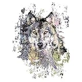 Ideen mit Herz Color Bügeltransfers, 23,5 x 34 cm, filigran ohne Hintergund | Textilien wie T-Shirts & Taschen mit Bügelmotiven verzieren | Bilder schnell & einfach aufbügeln | DIY Textildesign (Wolf)