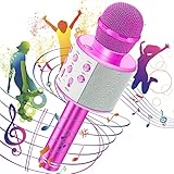 Hayruoy Karaoke Mikrofon Kinder, Bluetooth Mikrofon Kinder Karaoke 4 In 1,Toll Als FüR Spielzeug Ab 4 Jahre Junge Und MäDchen Geschenke,Zuhause Party Karaoke