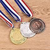 BOBOZHONG Metall-Medaillen,3PCS Metall-Gold-Silber-Bronze-Preismedaillen mit Halsband, Metall-Siegermedaille im olympischen Stil Winner Gewinner Medaillen für Veranstaltungen,Klassenzimmer,Sport