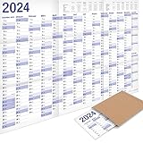 Yohmoe® XXL Jahresplaner 2024 Wandkalender (98 x 68 cm) GEFALZT in Poster Größe. Querformat, gefaltet - Wandplaner, Jahreskalender, Plakatkalender. 1 Stück