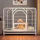 Hundekäfig mit abnehmbaren Rädern und Tablett für große Hunde, robuster Haustierkäfig für drinnen und draußen