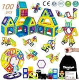 theefun Magnetische Bausteine, 100 Teile Magnetbausteine Magnetspielzeug Spielzeug ab 2 3 4 5 6 7 Jahre Junge Magnetspiele Kinderspielzeug Magnetic Bauklötze für Weihnachten Geburtstagsgeschenk