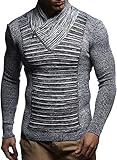 Leif Nelson Herren Strickpullover Schwarz XL Reißverschluss - Dünner Männer Strick Pullover Winter & Sommer - Cooler Männer Pullover Schalkragen