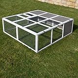 Miweba MyAnimal Hasenstall MH-06 | 180x180x60 cm - Kaninchenstall - XXL Freilaufgehege - Hasenkäfig - Kleintierkäfig - Holz imprägniert - Kaninchenkäfig Winterfest - Käfig - Hasenhaus (Grau/Weiß)