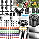 POWZOO 269 Stück Bewässerungssystem,40M+8M Bewässerungsrohre,DIY Gartenbewässerung,Automatische Sprinkler Tröpfchenbewässerung,Micro Automatische Bewässerung KIt Gewächshaus,für Landschaft,Pflanzen.