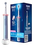 Oral-B PRO 3 3000 Elektrische Zahnbürste/Electric Toothbrush, 2 Sensitive Clean Aufsteckbürsten, 3 Putzmodi und visuelle 360° Andruckkontrolle für Zahnpflege, Geschenk Mann/Frau, blau