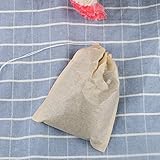 100 Stück Leere Einweg-Teebeutel mit Kordelzug, aus Lebensmittelechter Baumwolle, Geeignet für Losen Tee, Kaffee, Gewürze, Kräuter, DIY-Dufttee (8 * 10cm)