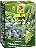 COMPO Koniferen Langzeit-Dünger für alle Arten von Nadelgehölzen und Immergrünen, 6 Monate Langzeitwirkung, 4 kg, 70m²