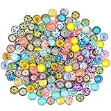 DOUSELLA 200 Stück Gemischte Farbe Glassteine Bunte Muggelsteine Glas Kinder Mini Glasnuggets 12mm Glas Cabochon Mosaik Gemischte Farbe Glassteine Deko für Fotoschmuck, Blumen und mehr (200pcs 12mm)