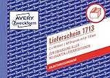 AVERY Zweckform 1713 Lieferschein speziell für Österreich (A6 quer, 2x40 Blatt, selbstdurchschreibend mit farbigem Durchschlag, zur Erfassung aller relevanten Lieferpositionen) weiß/ gelb