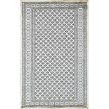 Amma Carpets Handgeknüpfter weißer Wollteppich, 0,8 x 1,2 m, luxuriös und traditionelles Tribal-Lichi