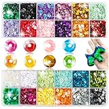 24 Farben 21600Pcs Pailletten zum Basteln, 5mm Glitzer Pailletten zum Aufnähen mit Box, Bunte Pailetten zum Nähen Aufkleben Auffädeln, Bastel Glitzer Set für DIY Kunsthandwerk Herstellung