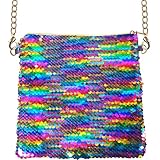 Bunte Glitzertasche, Regenbogen Tasche Für Karnevalsparty-Kostümdekorationen für Erwachsene und Kinder, Wende Pailletten Tasche für Karneval, Fasching, Festival & Mottoparty