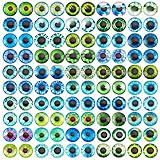 PandaHall 50 Styles Augen Glas Cabochons 100 Stück Drache Katze Eule Vogel Mensch Schüler Basteln Augen Halbrunde Edelsteine Kacheln Glückliches Auge Glas Cabochons Für Kunstrequisiten Foto Halloween