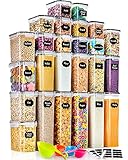 GoMaihe Vorratsdosen 25 Set Aufbewahrungsbox Küche Organizer, Luftdicht Vorratsbehälter Plastik mit Deckel für Müsli Mehl Kaffeebohnen Cornflakes Spaghetti Aufbewahrung 2.8L 2L 1.4L 0.8L