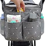 Kinderwagen Organizer Kinderwagen-Tasche Mit GeträNkehaltern, Wasserdichte GroßE Kinderwagen Organizer-Aufbewahrungstasche, Buggy Kinderwagen-Tasche Wickeltaschen Mumientasche Mit Schultergurt