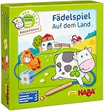 Haba 5580 - Meine erste Spielwelt Bauernhof Fädelspiel auf dem Land, liebevoll gestaltetes Lernspiel und Motorikspielzeug ab 18 Monaten, Holzspielzeug mit Bauernhofmotiven