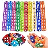 SPERMUOY 100 Würfel Transparent Set 12mm Sechsseitiger Stück Acryl Spielwürfel Bunt würfel Set Würfelspiele Tischspiele bunt würfelspiel dice Spiel acryl