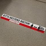 DRUCKUNDSO Bodenaufkleber Bitte Abstand halten 80x12cm Rot Vinyl Bodenstehend