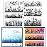 GLOBLELAND Gras Klare Stempel Für Die Kartenherstellung Dekorative Wildblumen Blätter Und Blumen Löwenzahn Transparente Silikon Stempel Für DIY Scrapbooking Zubehör Prägung Papier Karte Album