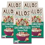 Allos Das Ungesüßte Beeren-Müsli | Bio Müsli | Getrocknete Beeren Müsli | Haferflocken | Frühstückscerealien | vegan | 5er Pack (5 x 500g), 1 Stück (5er Pack)